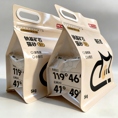 Osemstranná uzavretá taška na mačacie odpadky s rukoväťou na zips