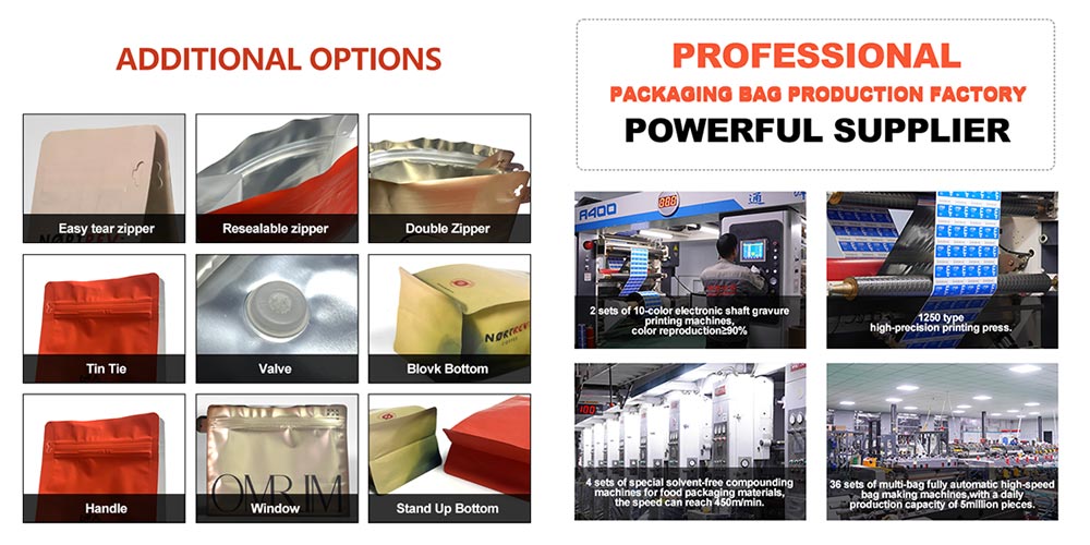 Coffee packaging bags with Windows and zippers